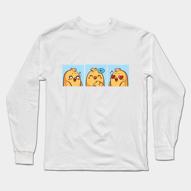 cute baby Little chick  reactions Long Sleeve T-Shirt by Rsom.Khan